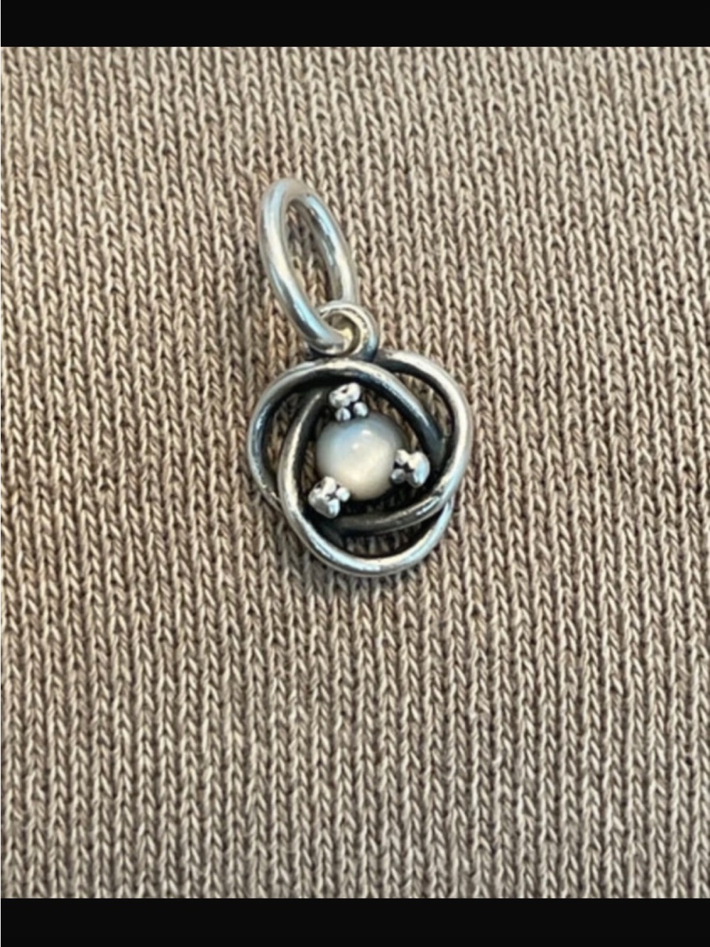 Pandora Silver Pearl Orb Charm - White